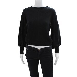Autograph Womens Wool Blend Knit Solid Pullover Sweater Top Black Size 38